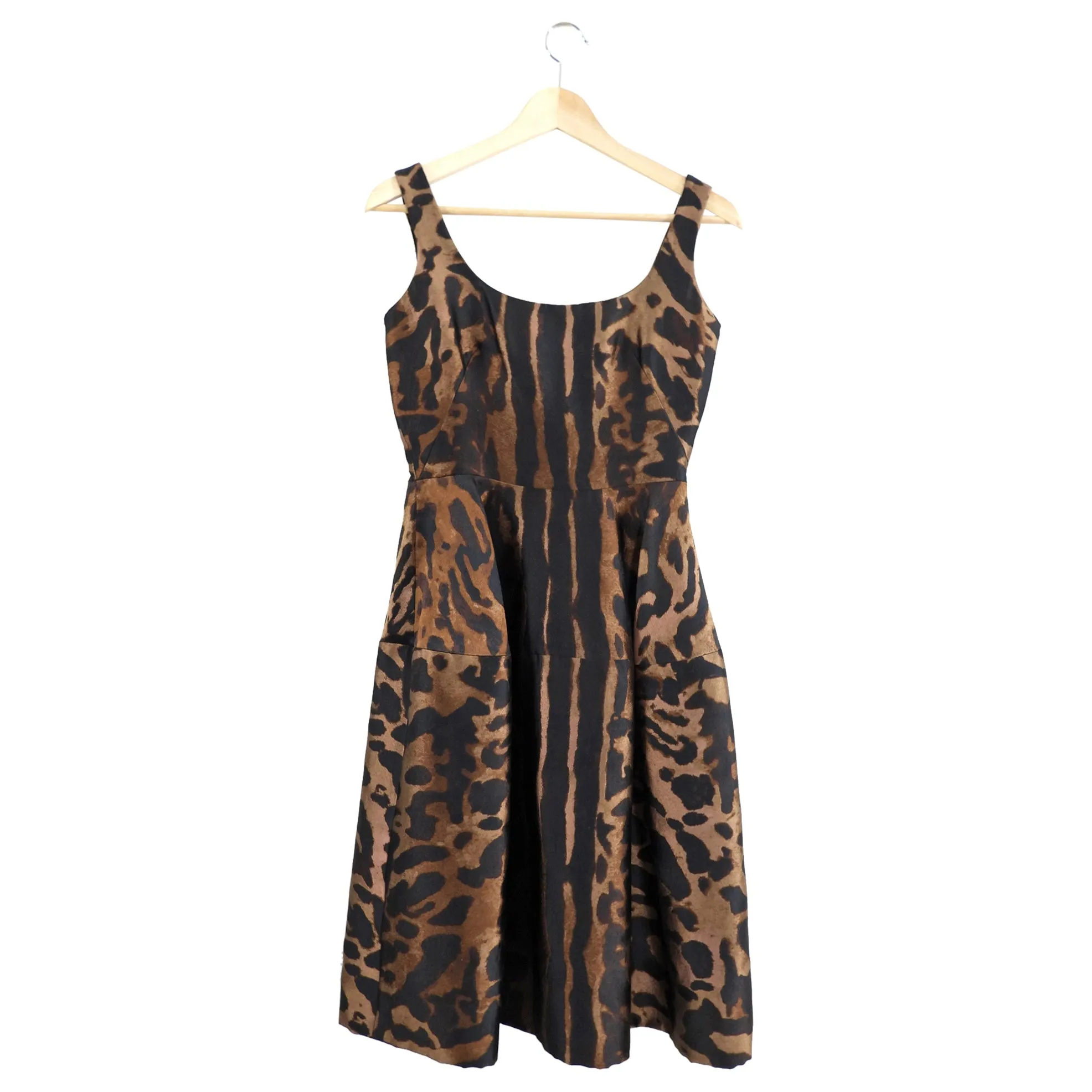 Alexander McQueen Leopard Pattern Sleeveless Cocktail Dress - IT38 / USA 2