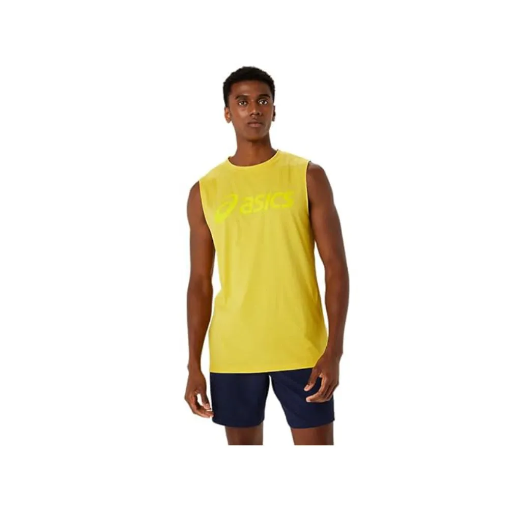 ASICS Men's Graphic Sleeveless Top (Light Mustard)