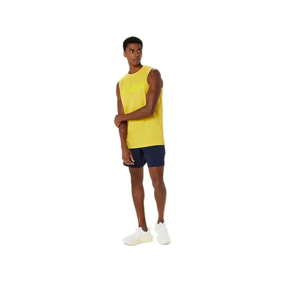 ASICS Men's Graphic Sleeveless Top (Light Mustard)