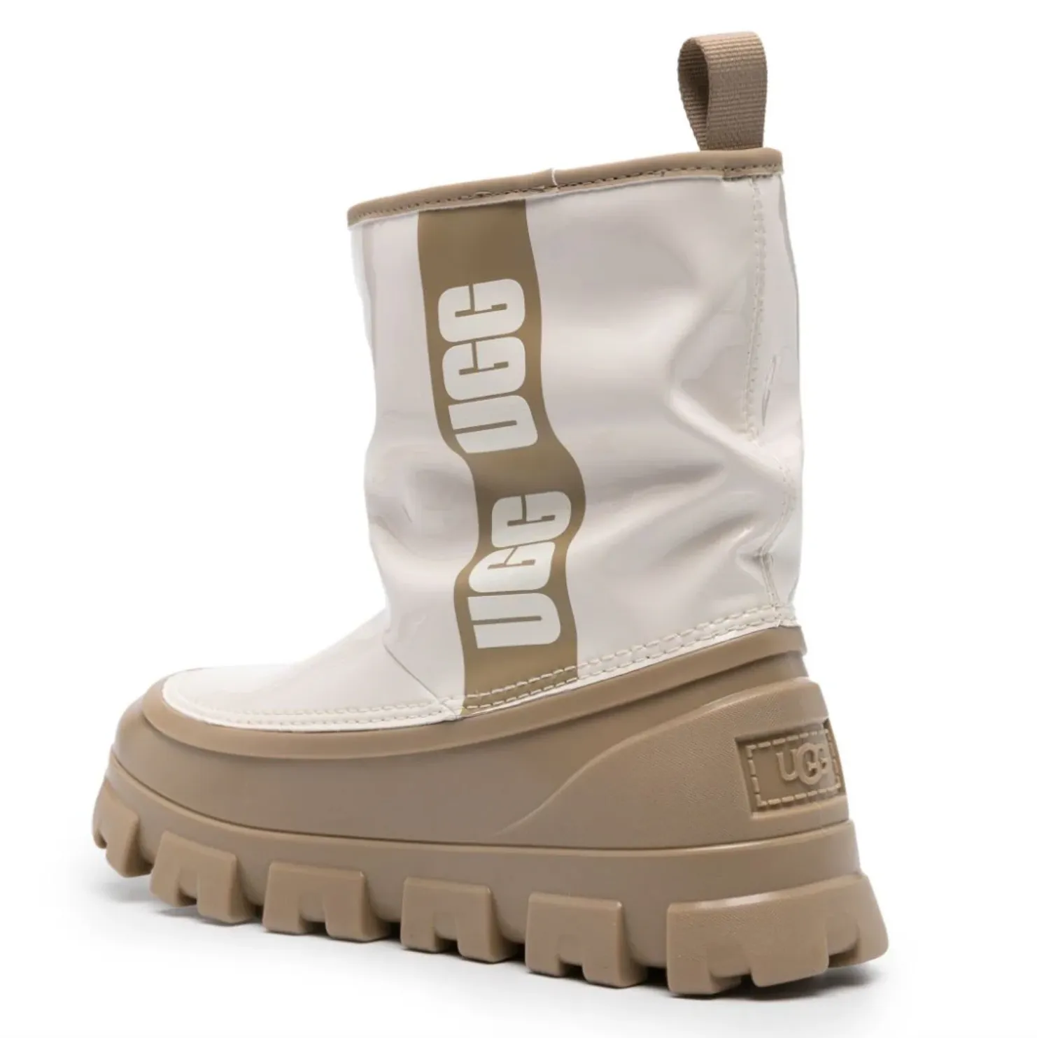 CLASSIC BRELLAH LOGO-PRINT BOOTS - BEIGE/ WHITE