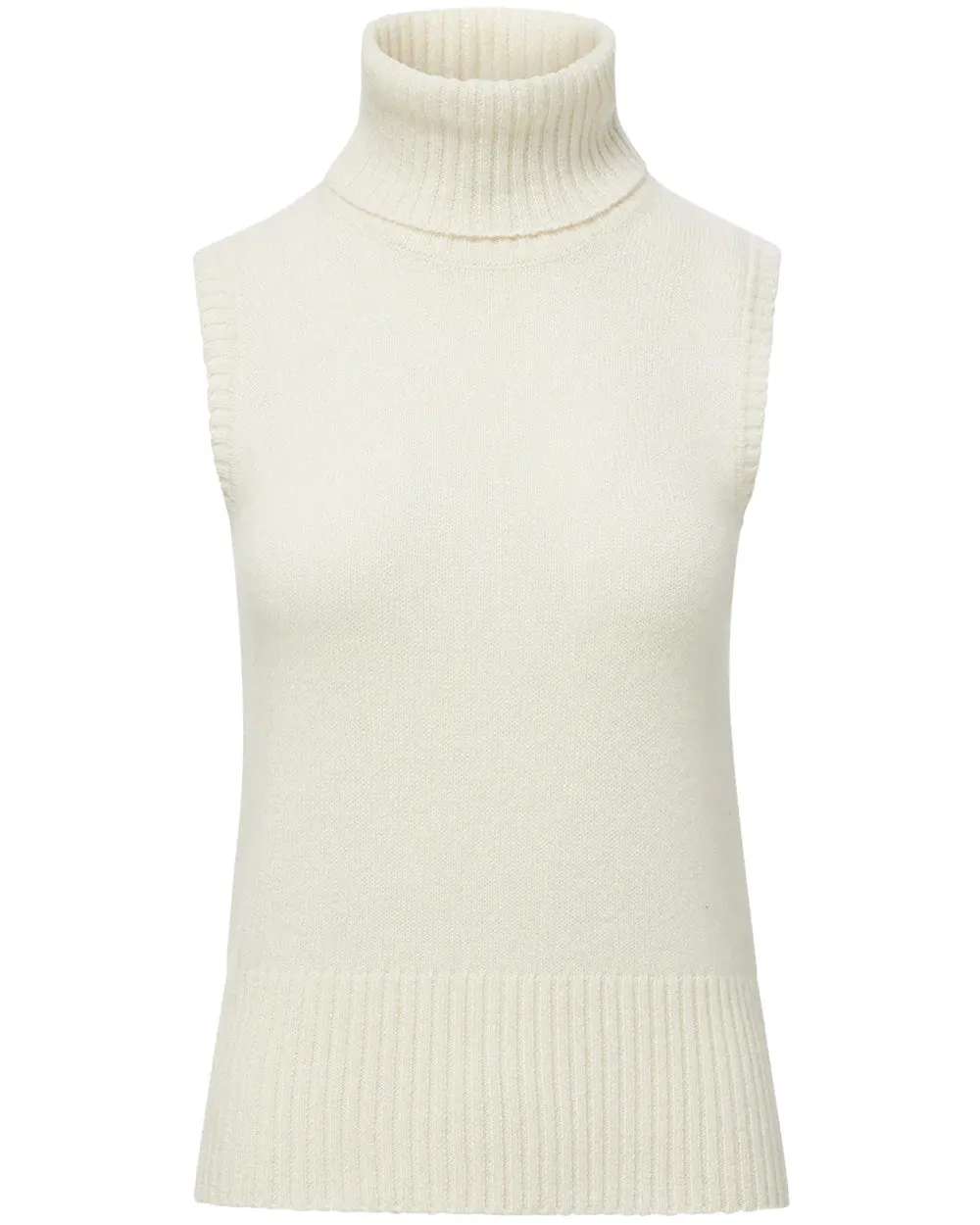 Ivory Sleeveless Mazzy Cashmere Tank