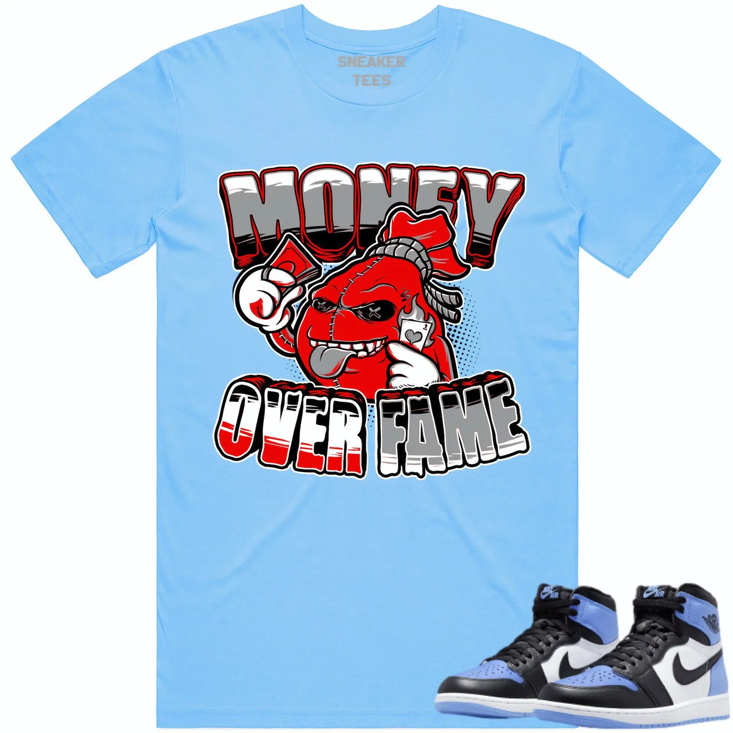 Jordan 1 UNC Toe 1s Shirt to Match - RED MOF