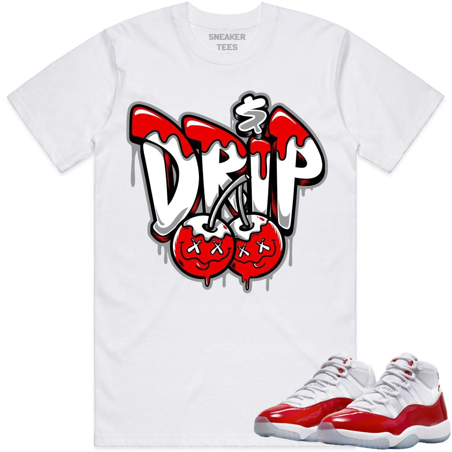 Jordan 11 Cherry 11s Shirt to Match - RED MONEY DRIP