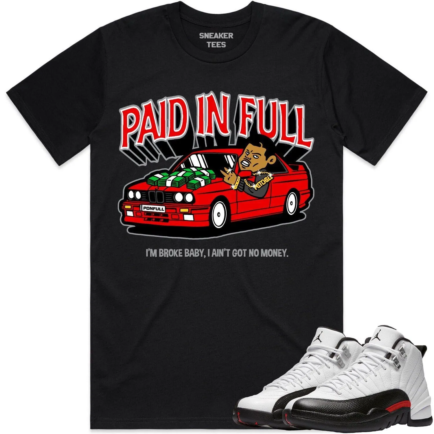 Jordan 12 Red Taxi 12s Shirt to Match - RED PAID