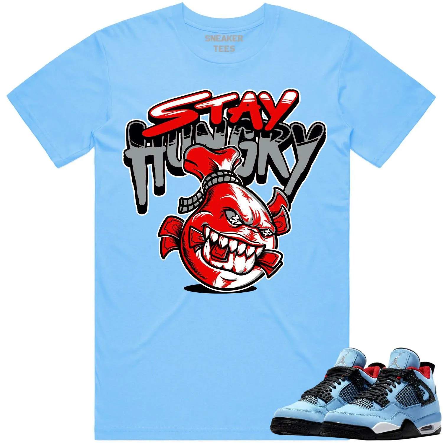 Jordan 4 Cactus Jack 4s Shirt to Match - RED STAY HUNGRY