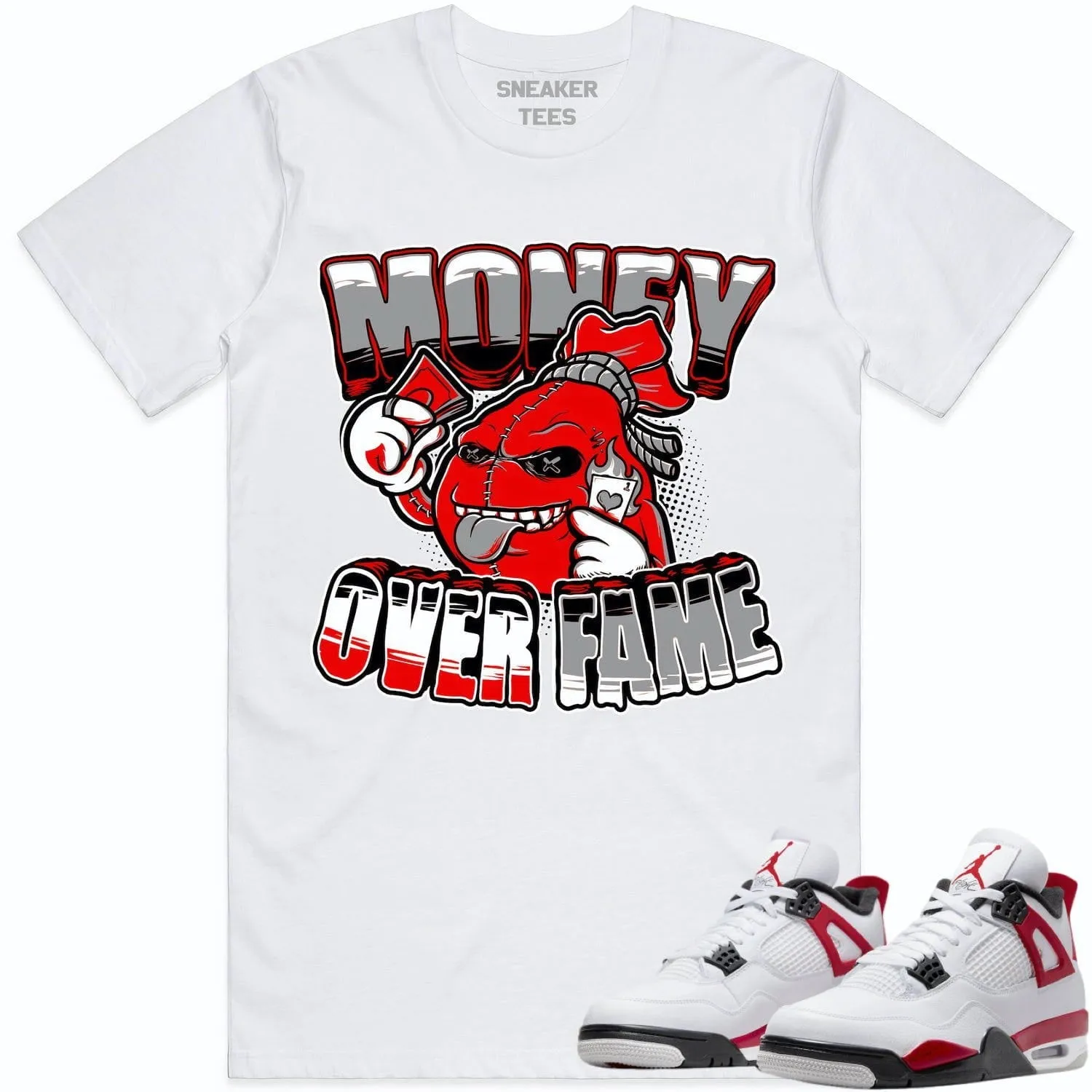 Jordan 4 Red Cement 4s Shirt to Match - RED MOF