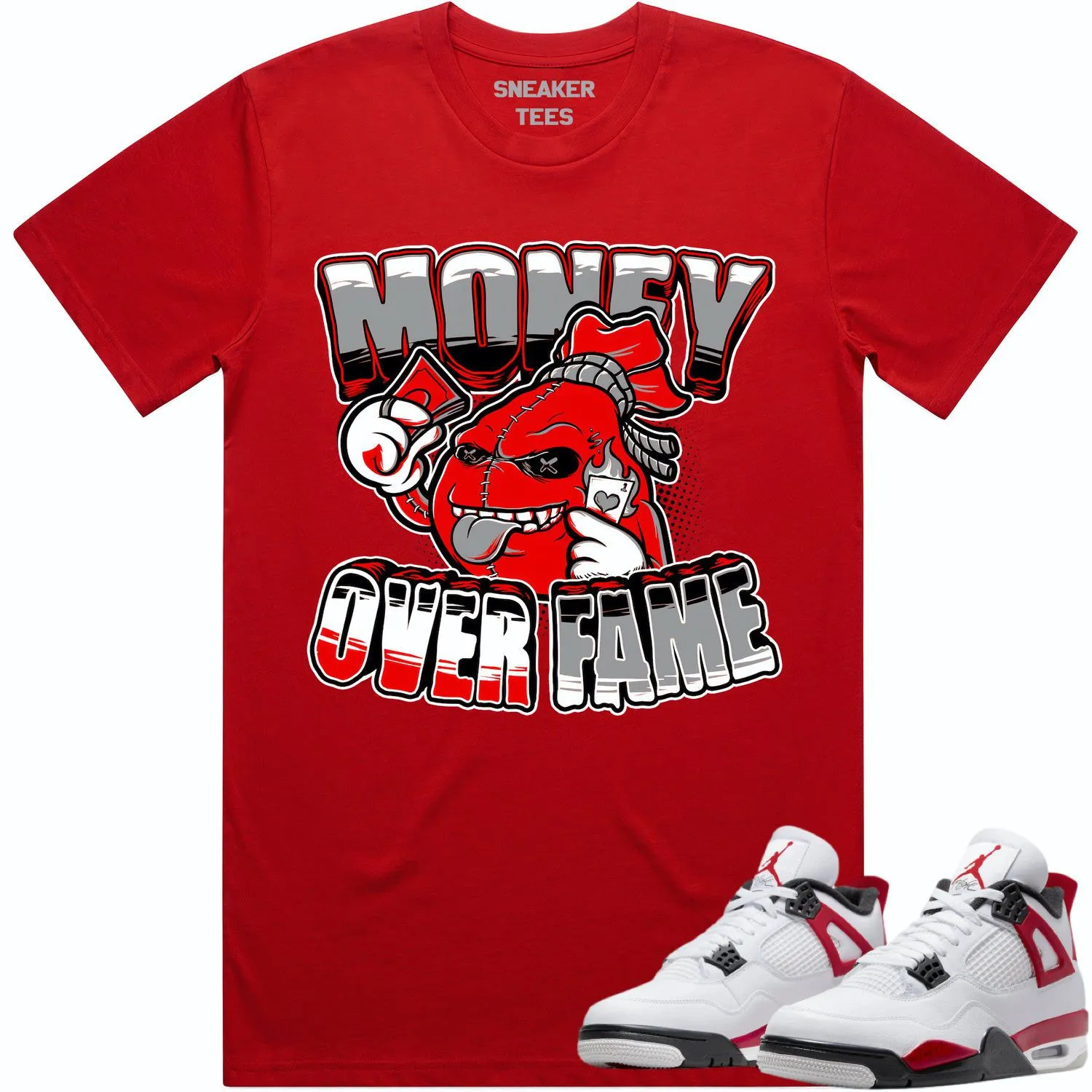 Jordan 4 Red Cement 4s Shirt to Match - RED MOF