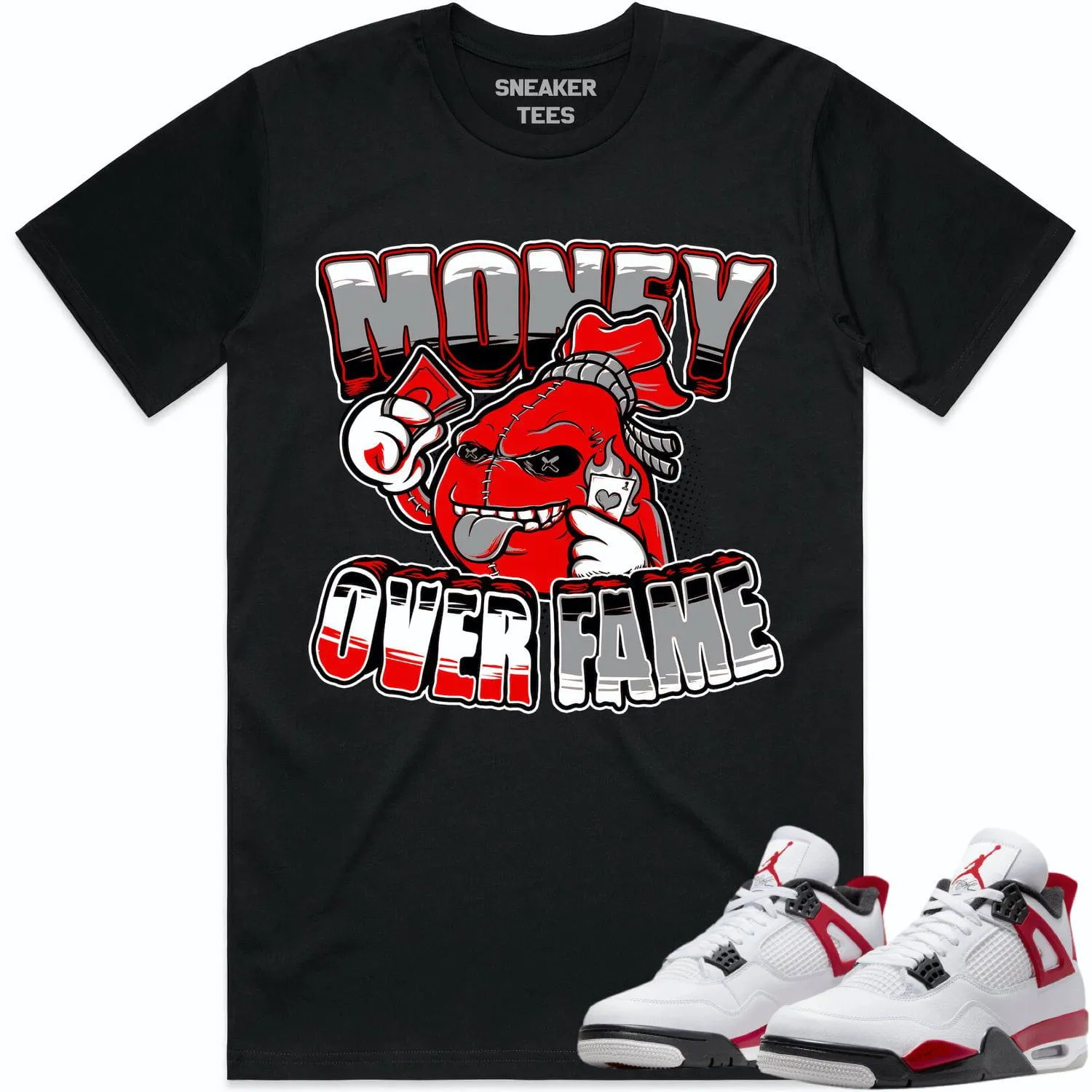 Jordan 4 Red Cement 4s Shirt to Match - RED MOF