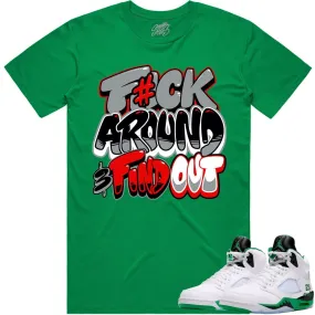 Jordan 5 Lucky Green 5s Shirt to Match - RED F#CK