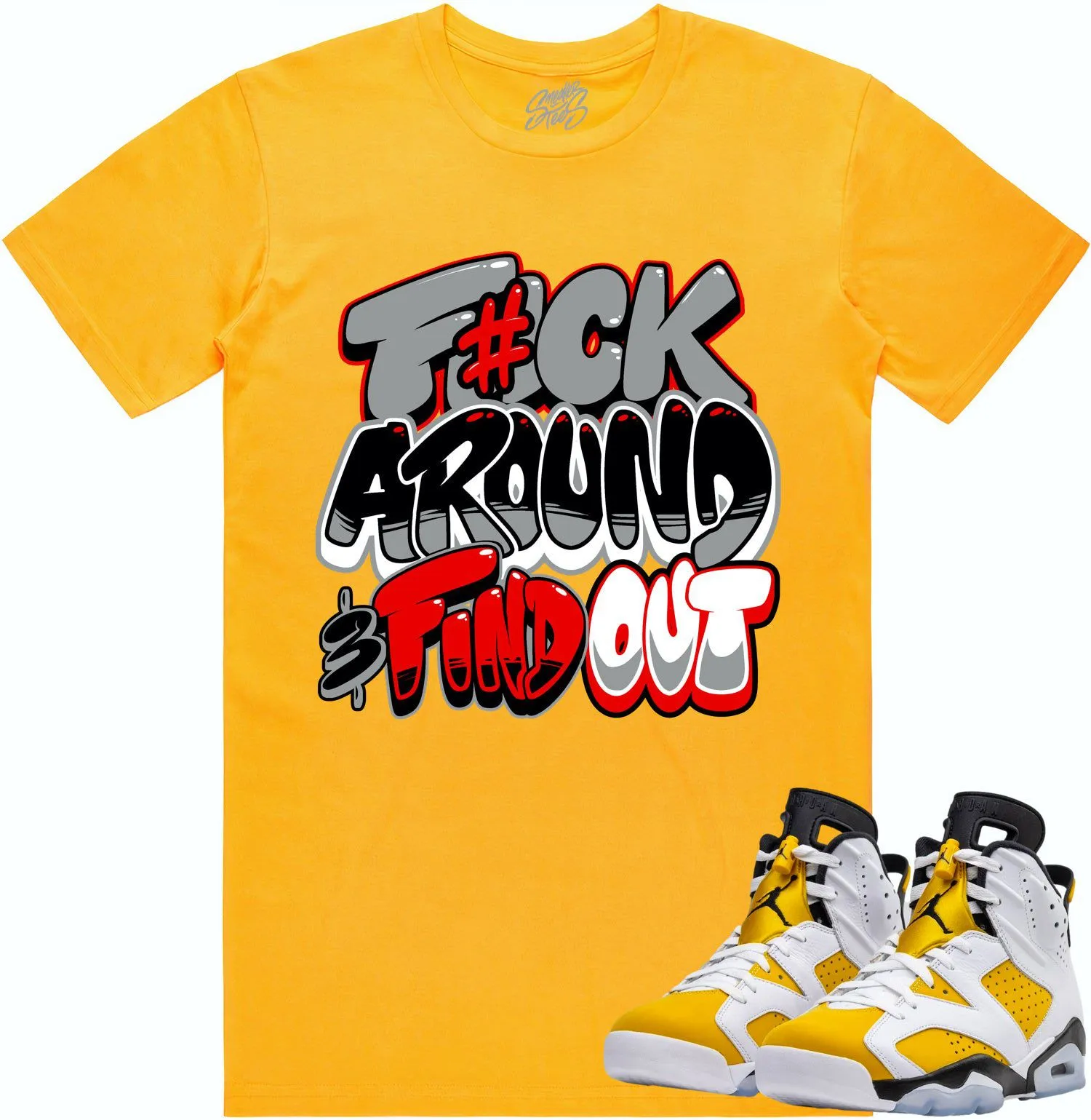 Jordan 6 Yellow Ochre 6s Shirt to Match - RED F#CK