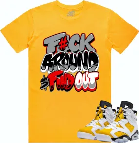 Jordan 6 Yellow Ochre 6s Shirt to Match - RED F#CK