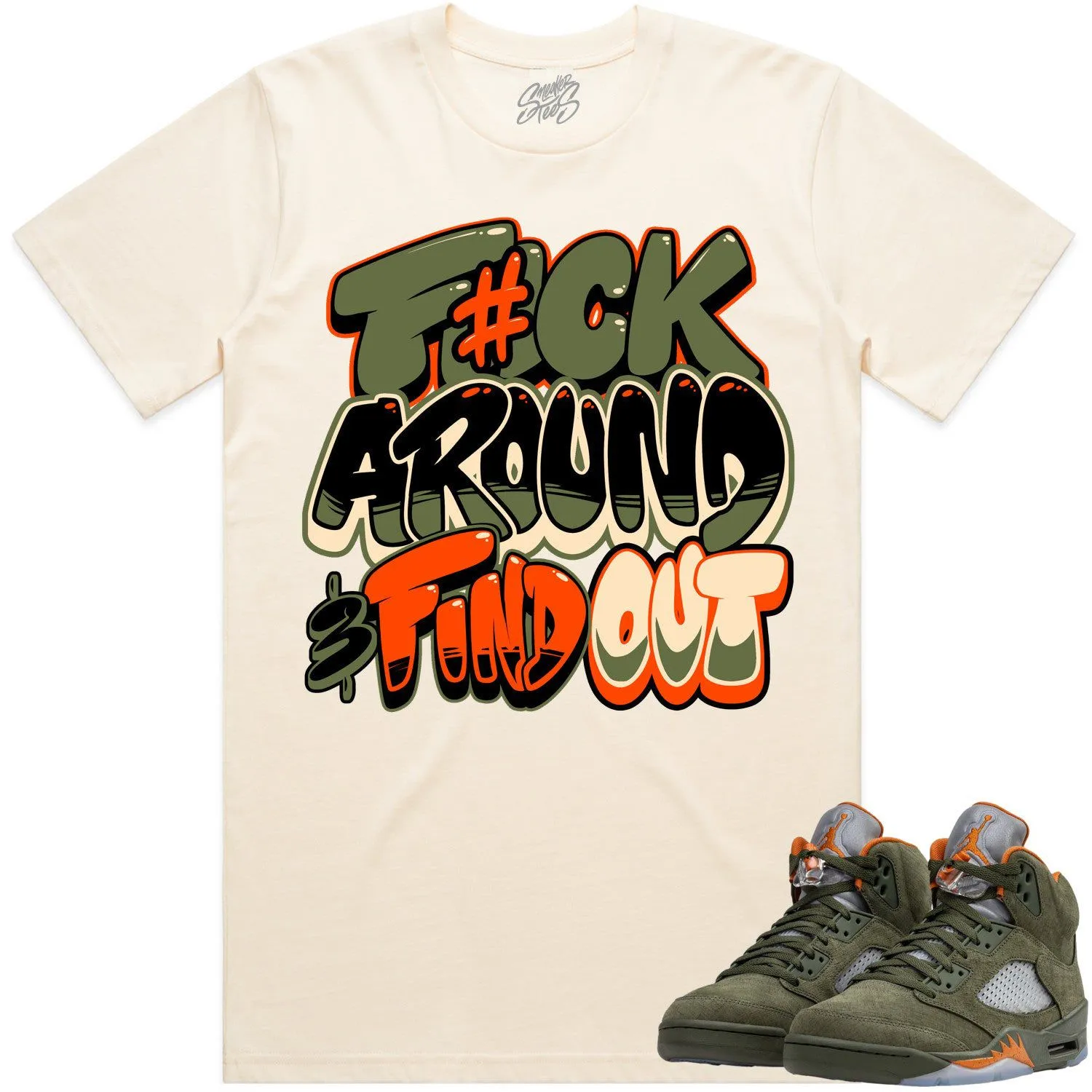 Jordan Retro 5 Olive 5s Shirt to Match - CELADON F#CK