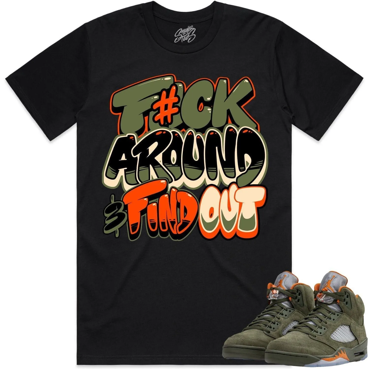 Jordan Retro 5 Olive 5s Shirt to Match - CELADON F#CK