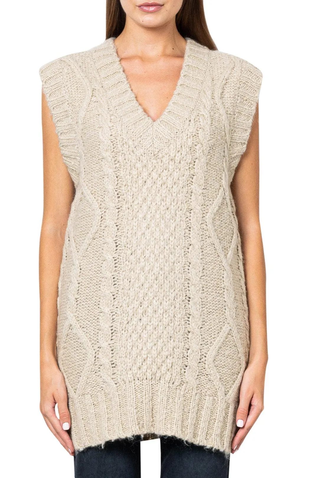 Mohair wool sleeveless sweater