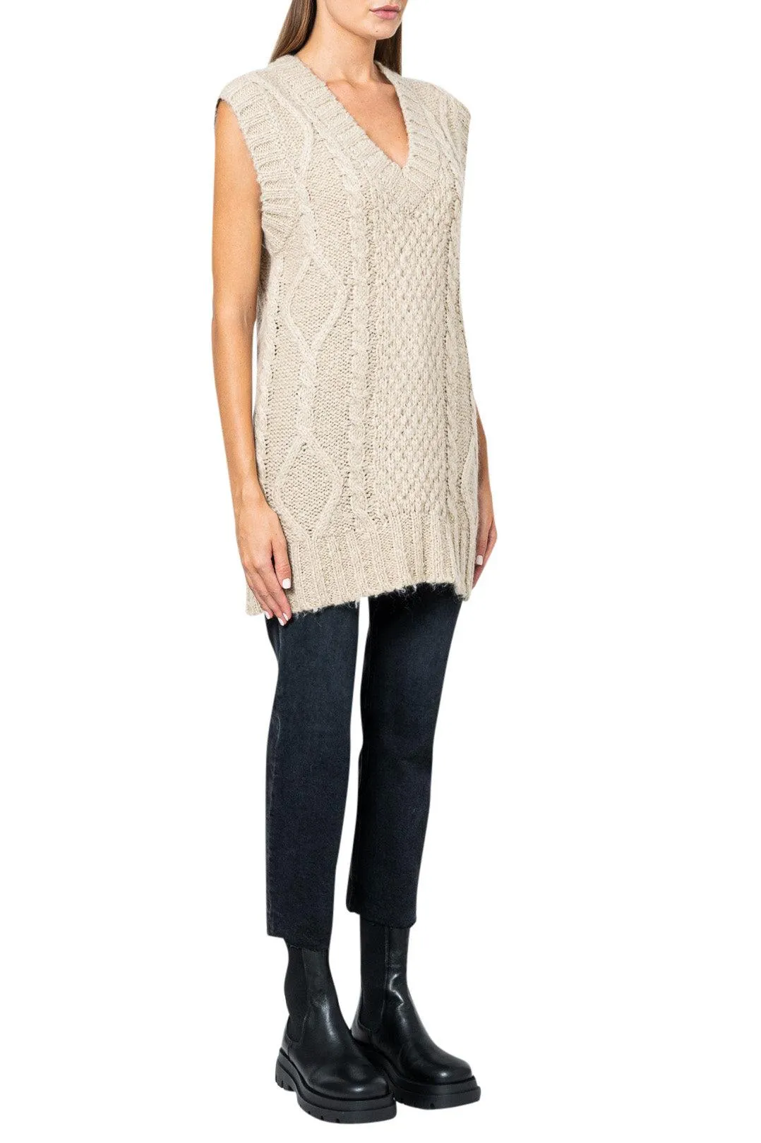 Mohair wool sleeveless sweater