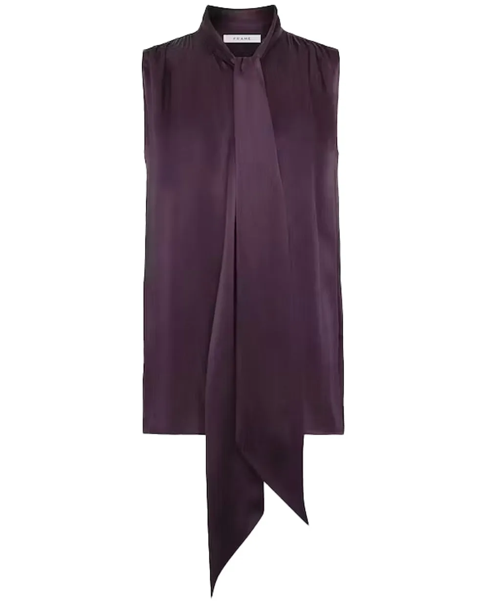 Plum Femme Sleeveless Tie Neck Blouse