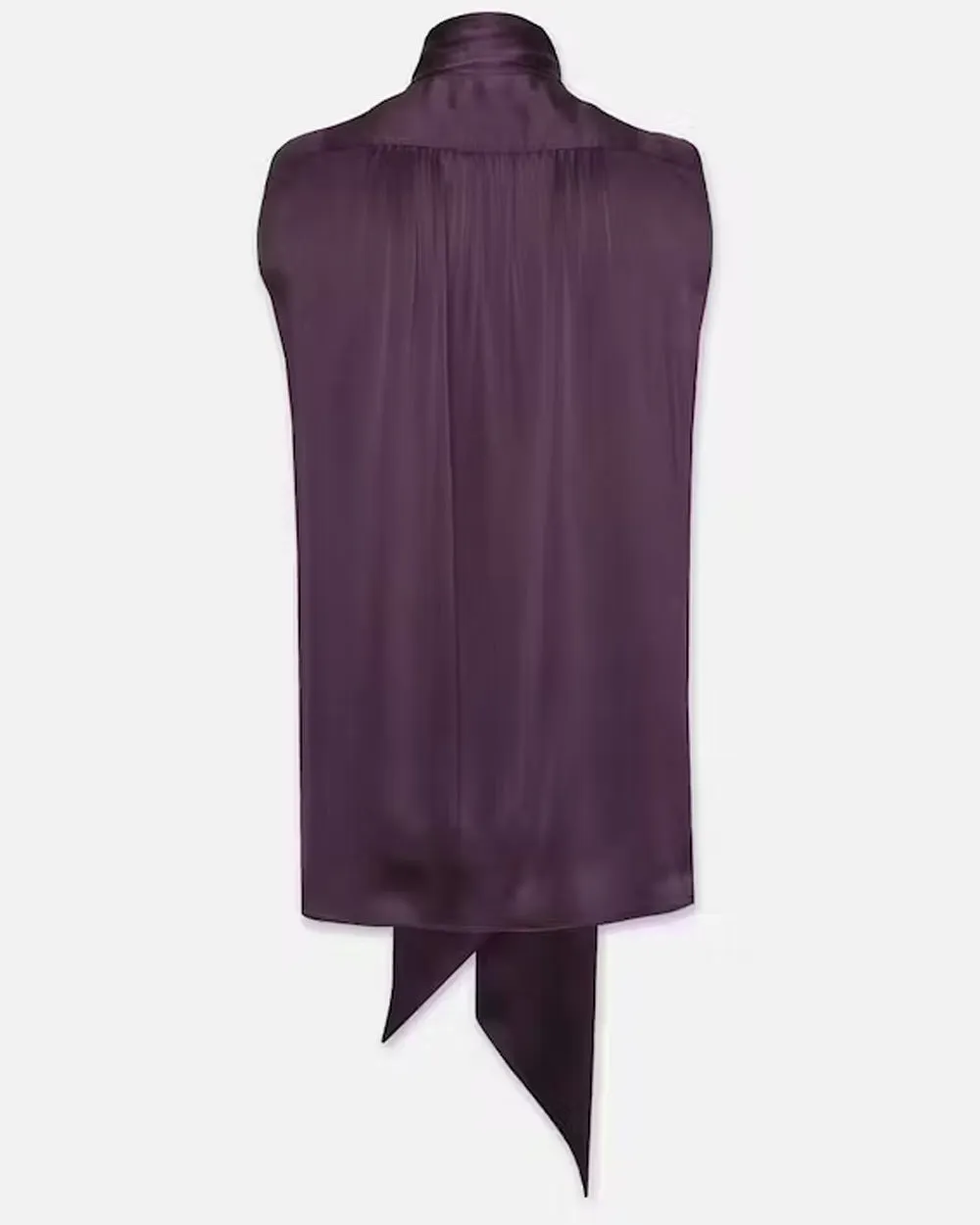 Plum Femme Sleeveless Tie Neck Blouse