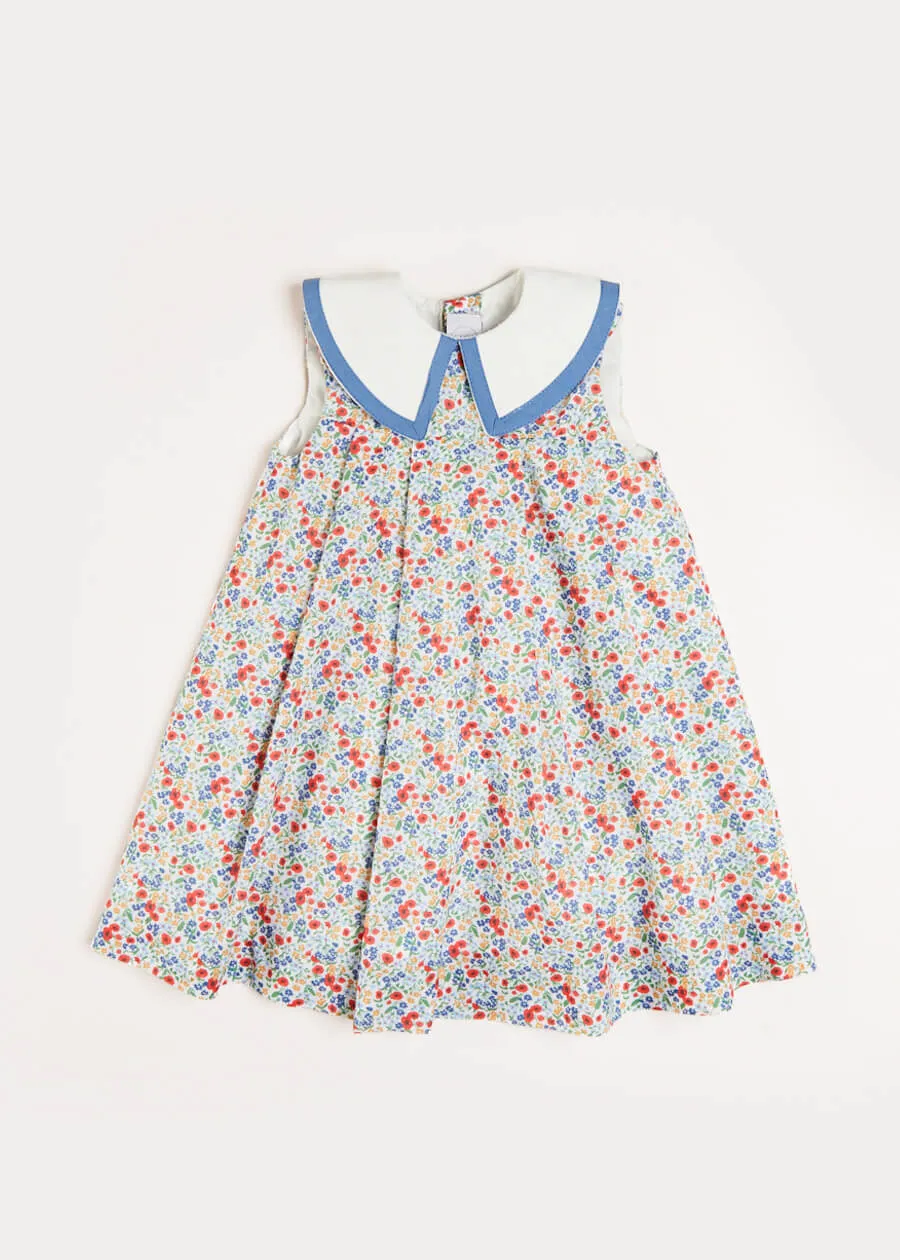 Poppy Floral Print Sleeveless Trapeze Dress in Red (18mths-10yrs)