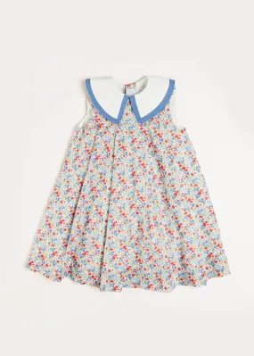 Poppy Floral Print Sleeveless Trapeze Dress in Red (18mths-10yrs)