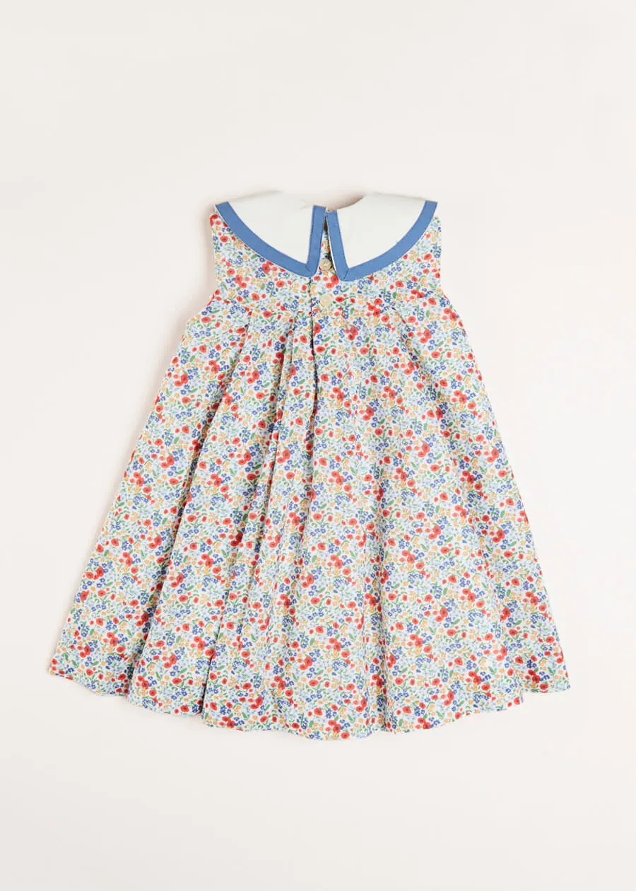 Poppy Floral Print Sleeveless Trapeze Dress in Red (18mths-10yrs)