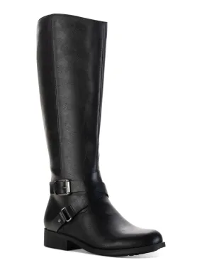 STYLE & COMPANY Womens Black Gored Buckle Accent Marlee Round Toe Block Heel Zip-Up Riding Boot M