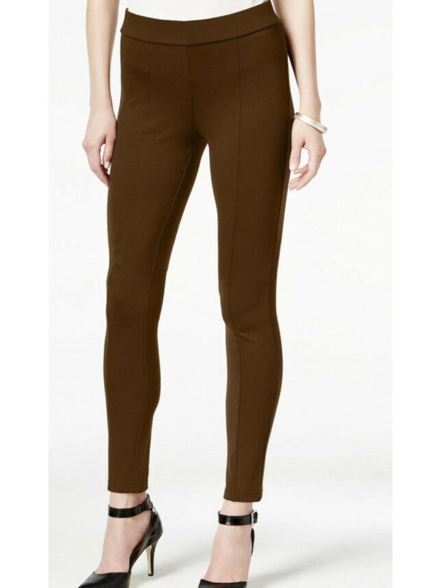 STYLE & COMPANY Womens Brown Stretch Evening Skinny Leggings