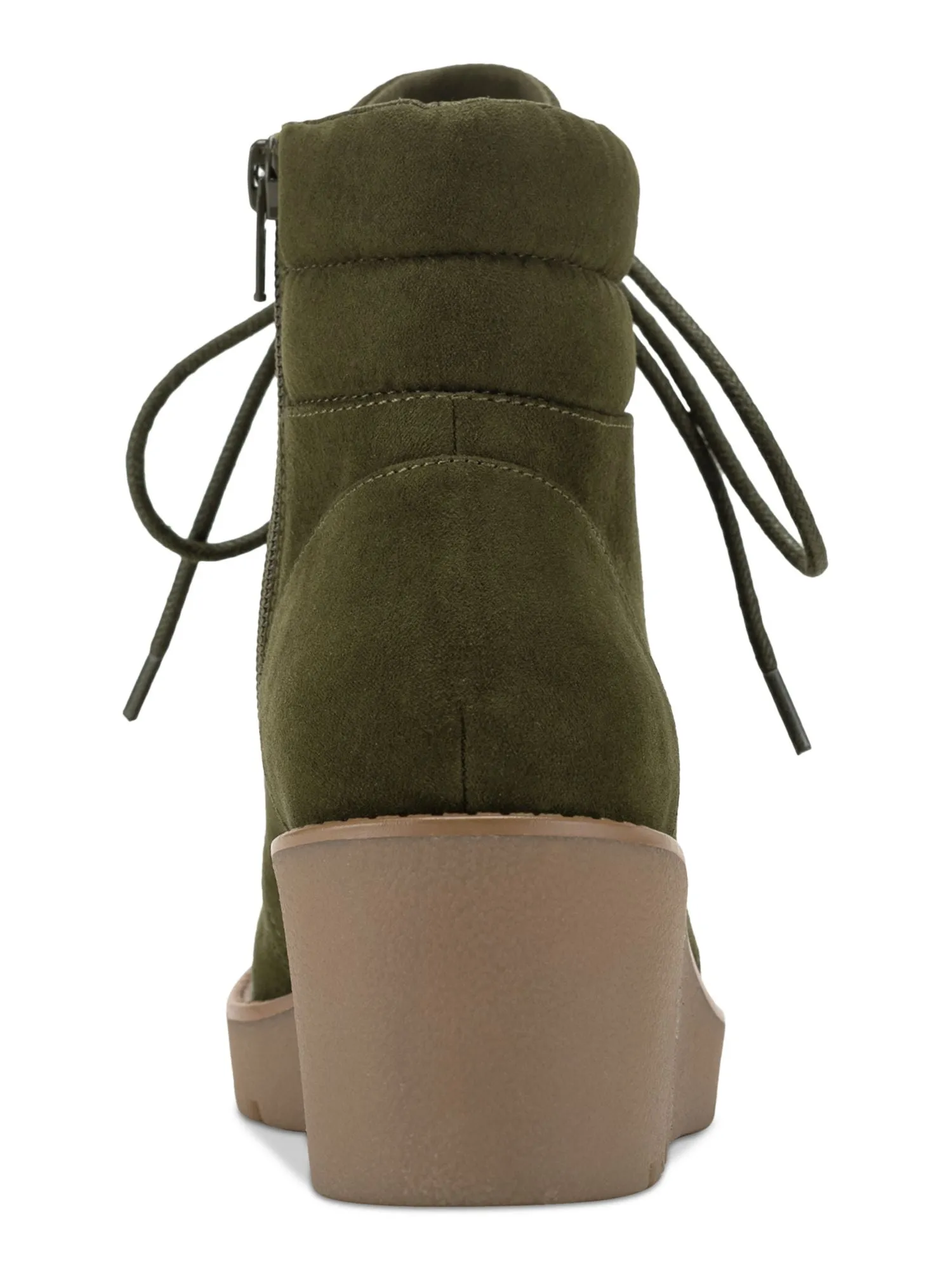 STYLE & COMPANY Womens Green Lace Up Cushioned Carmenn Round Toe Wedge Zip-Up Booties M