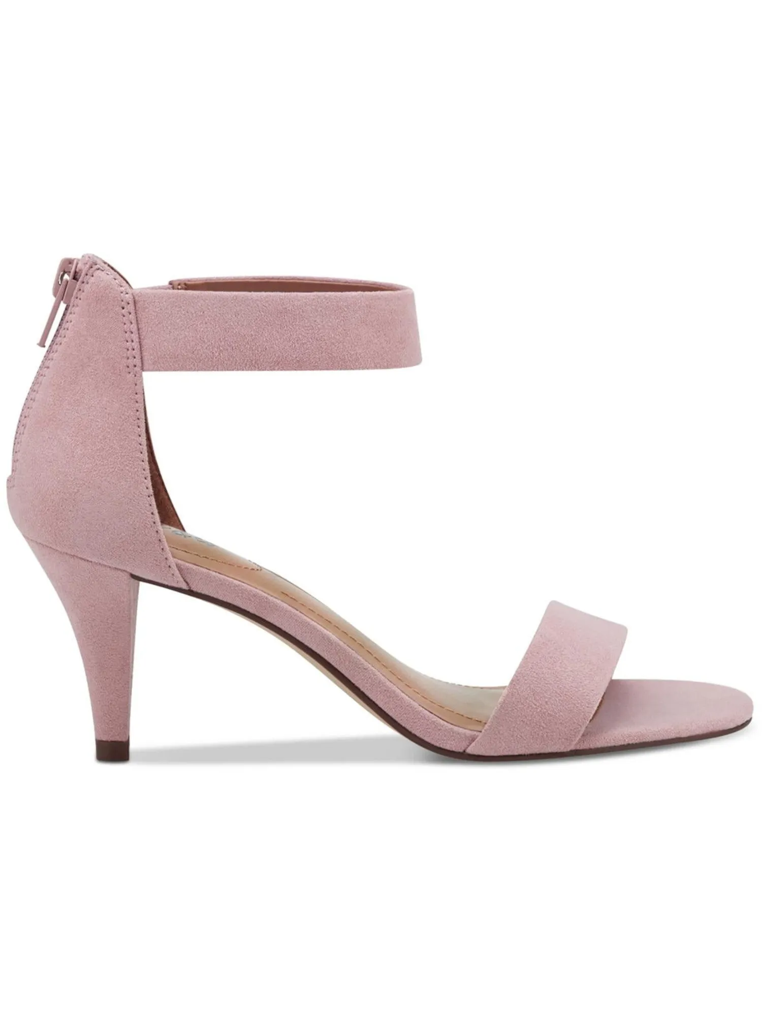 STYLE & COMPANY Womens Pink Ankle Strap Padded Paycee Open Toe Stiletto Zip-Up Dress Heeled M