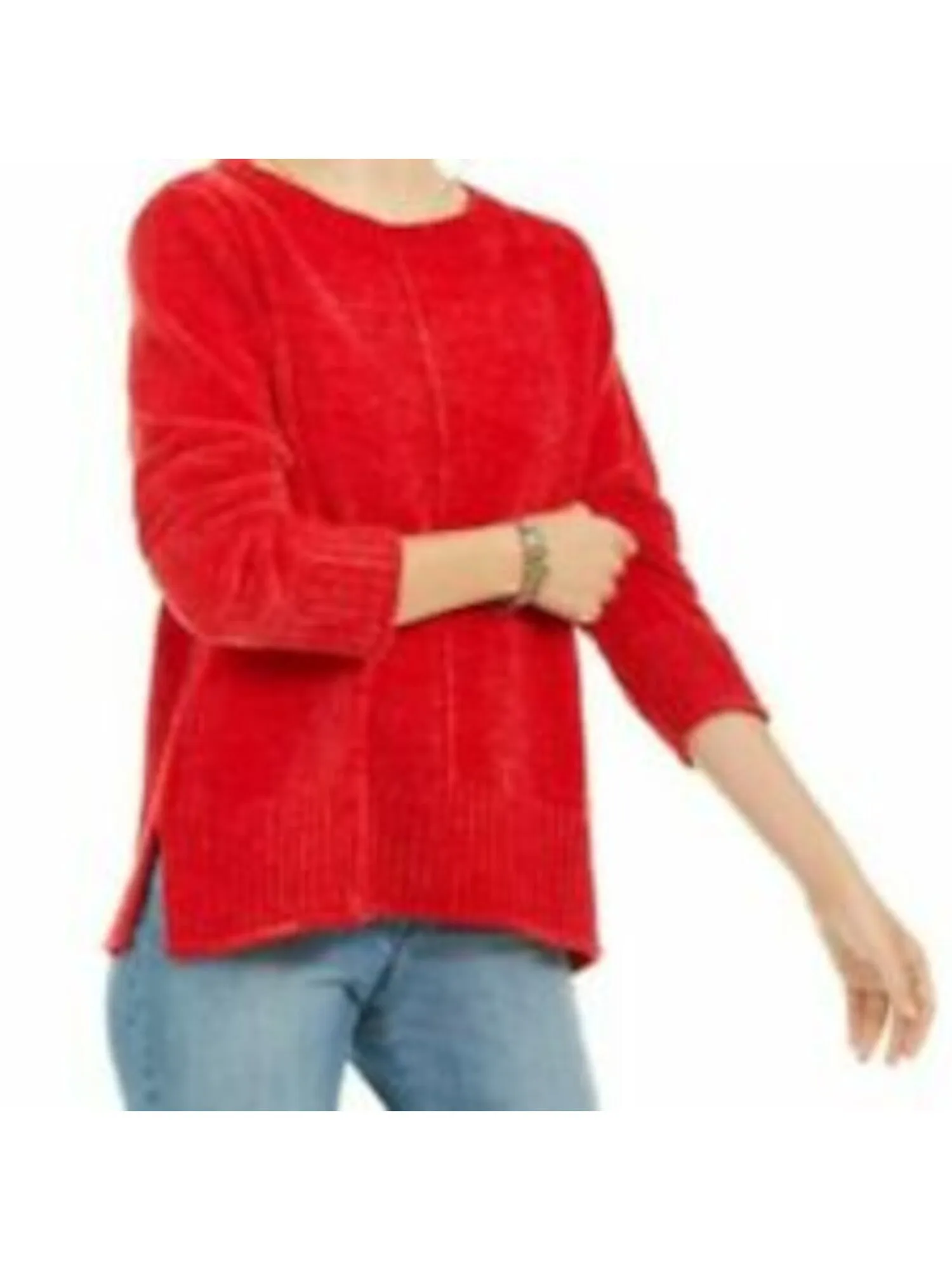 STYLE & COMPANY Womens Red Long Sleeve Crew Neck Sweater