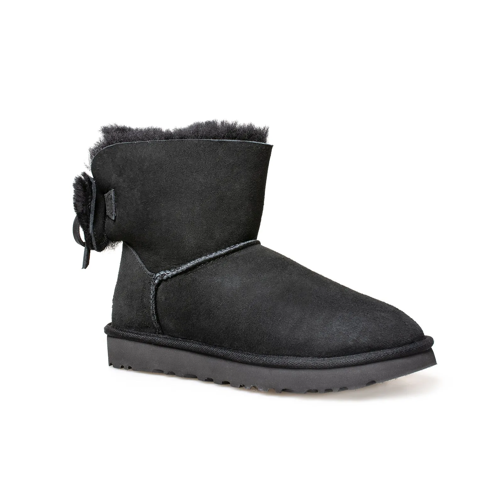 UGG Classic Double Bow Mini Black Boots - Women's