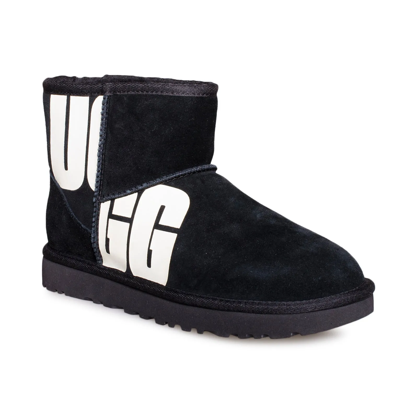 UGG Classic Mini Chopd Black Boots - Women's