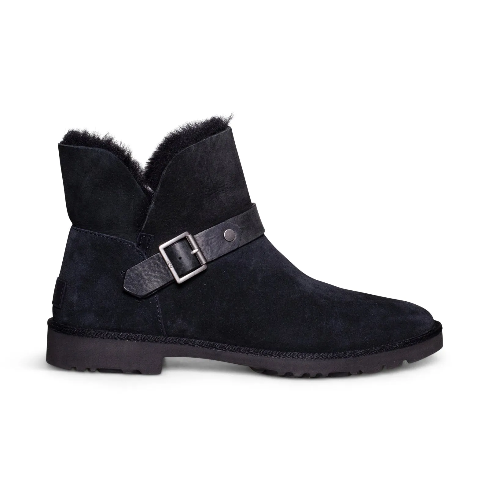 UGG Romely Short Buckle Black Boots - Women's