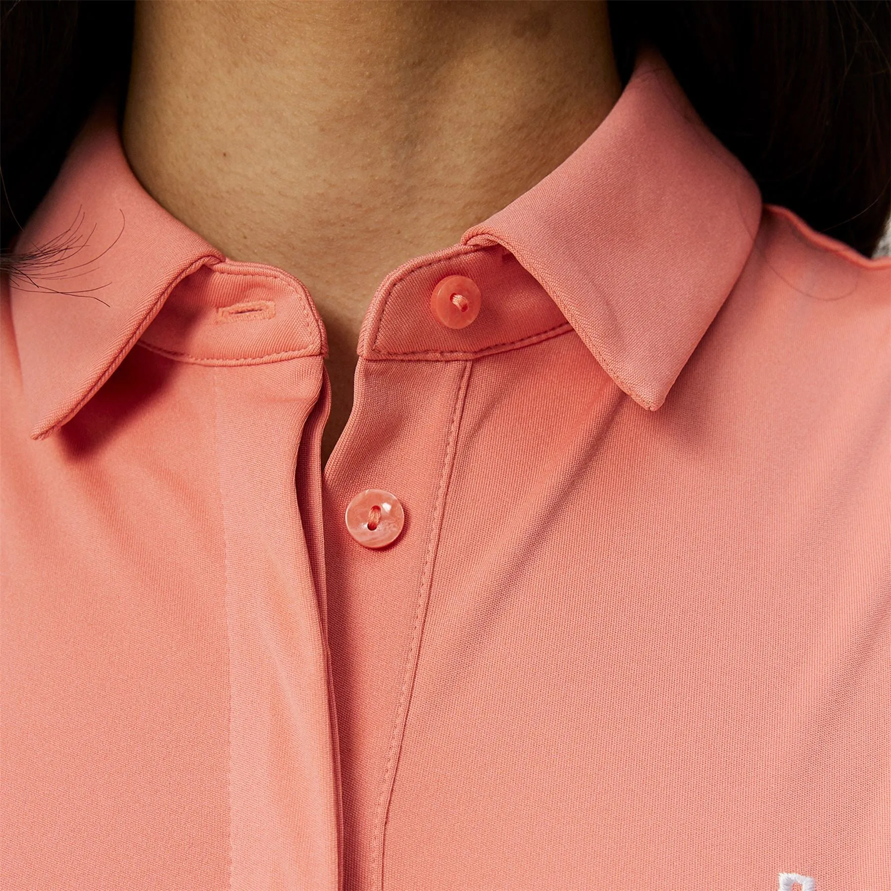 Womens Dena Sleeveless TX Jersey Polo Burnt Coral Pink - SS24