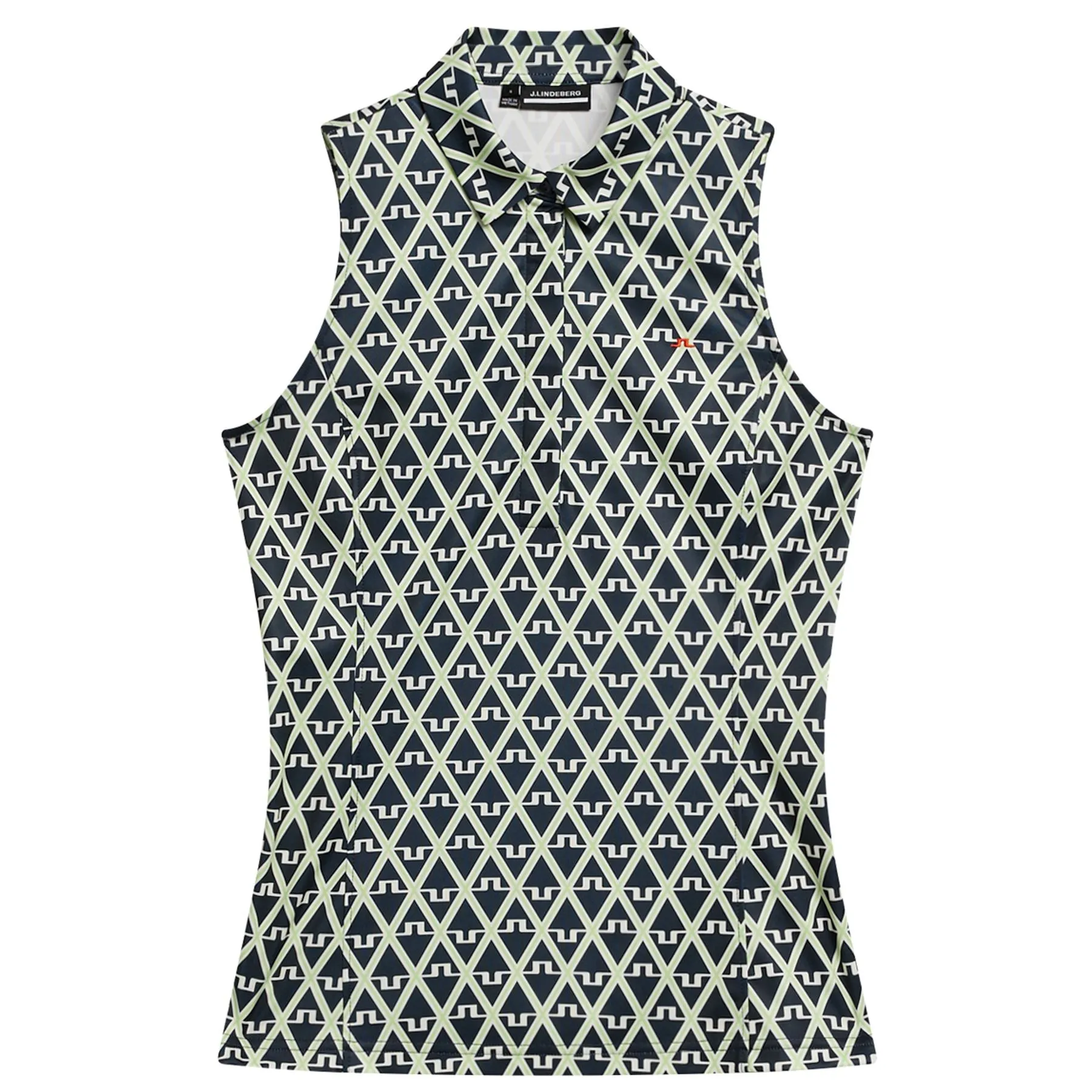 Womens Dena Sleeveless TX Jersey Print Polo Geo JL Navy - SS24